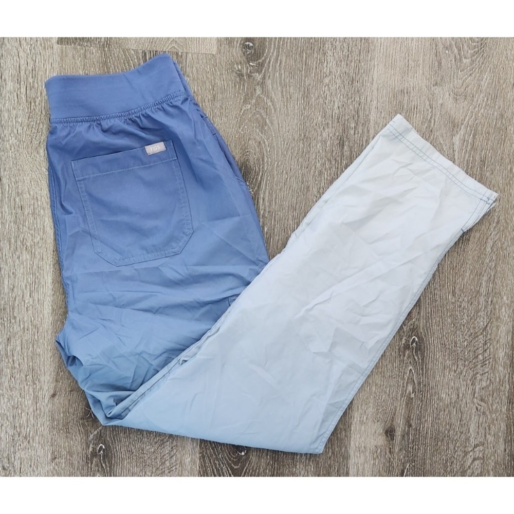 FIGS Freex Lined Ocean Mist Blue Ombre Scrub Pants  Size L - PO# 3987